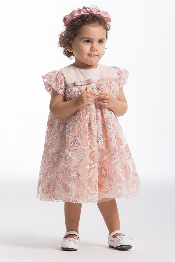 Pink Embroidery Baby Dress