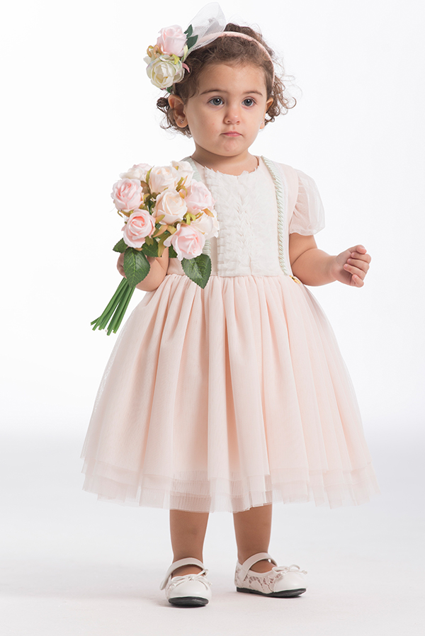 Peach Tulle Baby Dress