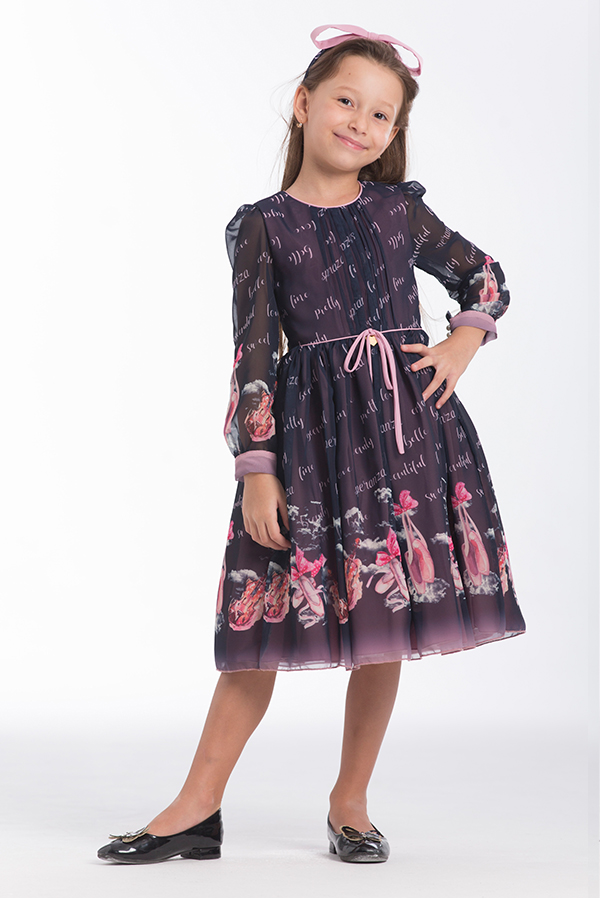 Navy blue Ballerina Girls Dress